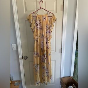 Maurice’s yellow hi-low floral dress, size 0 (XL)